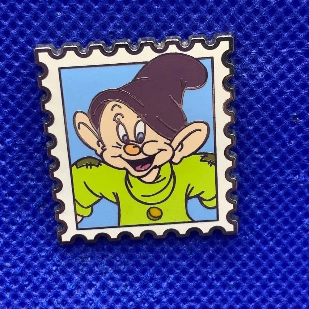 2016 Snow White Dopey Dwarf Disney trading pin Postage Stamp Set AUTHENTIC
